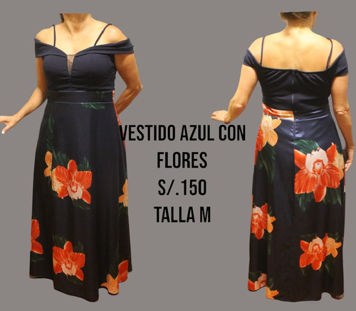 Vestido De Usa De Fiesta, Largo Con Flores, Hermoso