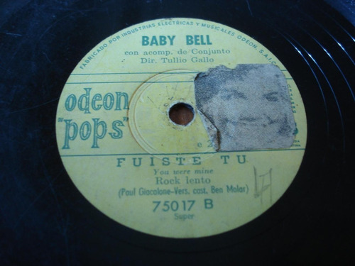 Pasta Baby Bell Orquesta Tullio Gallo Odeon Pops 24845 C11