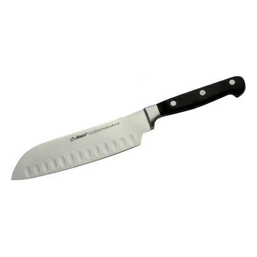 Cuchillo Santoku Cuchilla Japonesa Salmón 23cm Forjado 