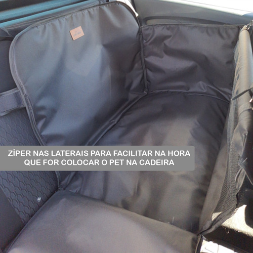 Cadeira Assento Grande Carro Para Pets Golden Border Collie Cor Preto