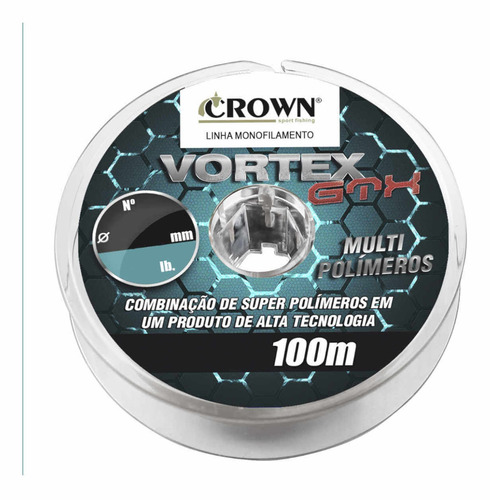 Linha Monofilamento Crown Vortex Gtx 0.28mm 17lbs - 100m