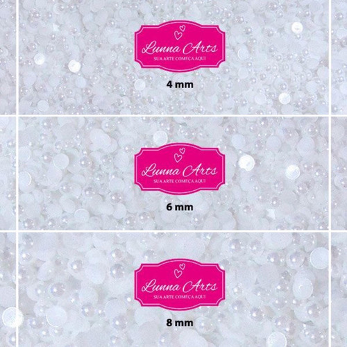Kit 3.750 Meia Perola 4mm 6mm 8mm Branca Promoção Atacado