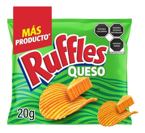 10 Pzas Papas Sabritas Ruffles Sabor Queso 20 G
