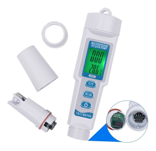 3 En 1 Ph-983 Ec Ph Tester De Calidad Del Agua Pluma Luz De