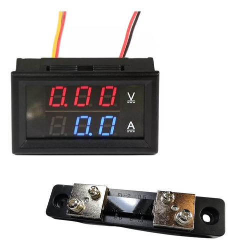 Modulo Voltimetro 0-100 Vcc Amperimetro 0-50 A 3 Digitos