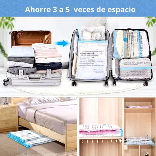 Pack X 5 Bolsas Vacio Almacenamiento Reutilizables 3 Tamaños