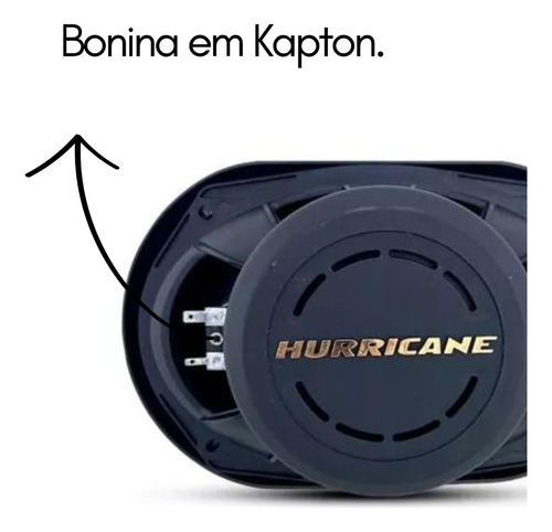 Par Alto Falante 6x9 Automotivo Som 520w Hurricane A69q Cor Preto