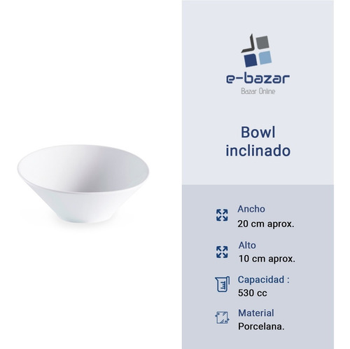 Bowl Ensaladera Asimetrica Porcelana Corona Elegance 20 Cm