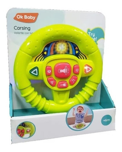 Volante Para Bebe Con Luz Y Sonido +6m Ok Baby