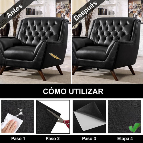 Sjrohe Vinil Fibra Parches Autoadhesivo Cuero Reparación 50cmx300cm Autoadhesivo Para Reparación Vinilo Cuero,vinil Para Autos Adecuado Para Sofás, Muebles,asientos Automóviles,interior,grietas Negro
