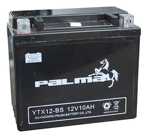 Bt12-bs Bateria Ytx12-bs Agm Para Motocicleta 12v/10ah Palma