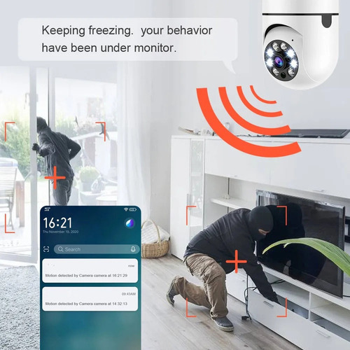 Qa1 Bombilla De Vigilancia E27, Cámara Wifi De 2mp