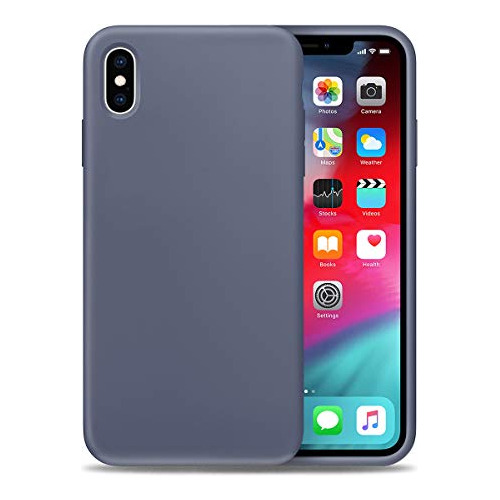 Funda Para iPhone XS Max Concrete Gris Silicon Liquido