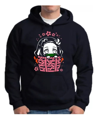 Hoodie Saco Buzo De Capota Diseño Demon Slayer Nezuko Adulto