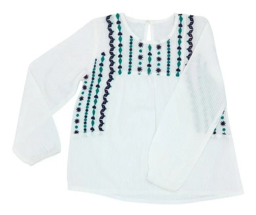 Imagen 3 de 6 de Blusa Manga Larga Algodon Bordado Paciencia Nena Witty Girls