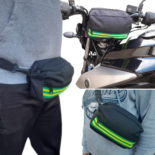 Alforge De Guidão Para Moto E Bike Cor Preta