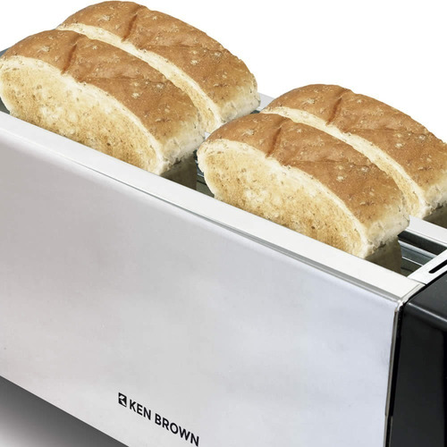 Imagen 5 de 9 de Tostadora Ken Brown 4 Panes 1200w 6 Niveles Acero Inoxidable