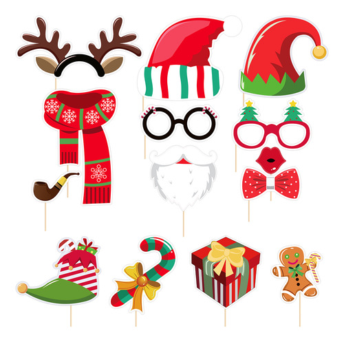Accesorios Para Fotomatón Navideño De 21 Piezas De Tinksky,