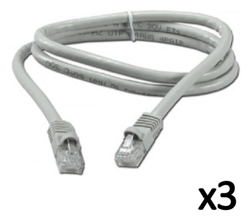 Patch Cord 1 Metro Cable Utp Gris Claro Nivel 5e