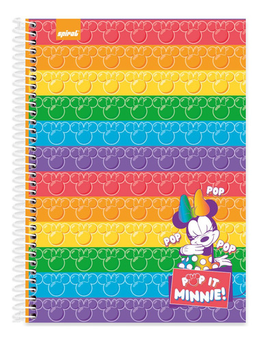 Caderno Universitário Capa Dura1x1 80 Folhas Minnie