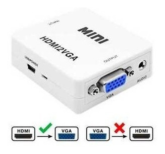 Imagen 5 de 5 de Convertidor Adaptador Hdmi A Vga Audio Conversor Cable Usb