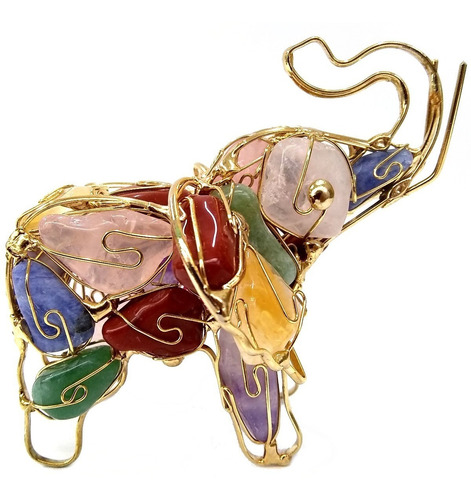 Amuleto Elefante De Cuarzos - Atrae Buena Suerte