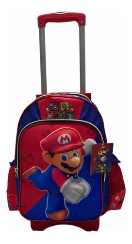 Mochila Mario Bros 3d Primaria Con Carro Película Resaltada!