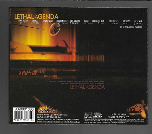 Cd - Temple Of Brutality - Lethal Agenda - Lacrado