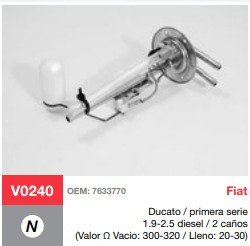 Aforador Combustible  Citroen / Peugeot  Box Jump 2tubos