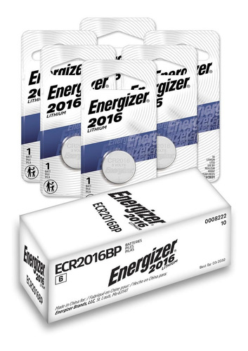 Pila Boton Energizer 2016 Litio Blister 6 Unidades
