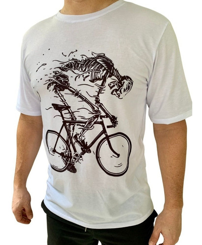 Camiseta Masculina Bicicleta Pedal Bike Speed Caveira Promo 