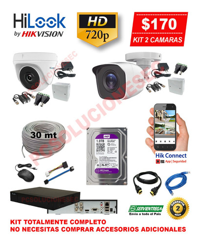 Kit Completo Camaras Listo Para Instalar Hilook Hikvision