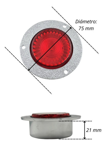 Plafón Led Redondo Univ. Turbine Gel 2 Pulgadas Rojo 10 Pzas