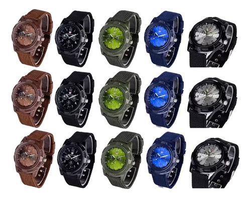 Reloj Caballero Tipo Militar Casual Mayoreo Proveedor 15 Pzs