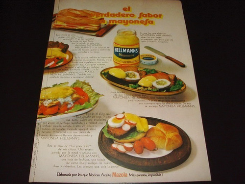 (pb085) Publicidad Clipping Mayonesa Hellmann's * 1972