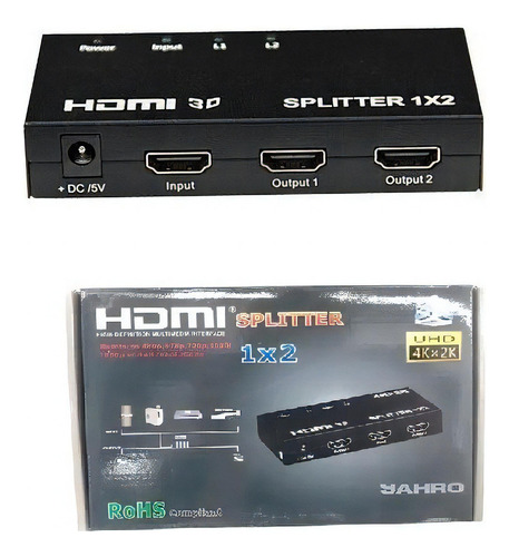 Splitter 2x1 Duplicar Pantalla Hdmi Con Fuente 041