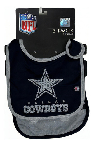 Set 2 Baberos Dallas Cowboys Nfl Bebés Bg641003cw Color Azul