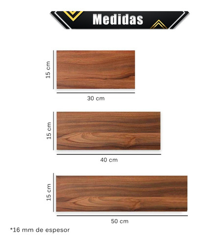 Imagen 3 de 10 de 3 Repisas Flotantes Modernas Minimalistas Melamina Mixtas