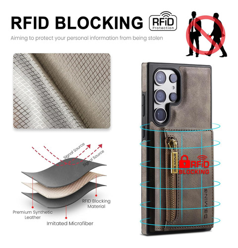 B Funda Tipo Cartera Desmontable For Samsung Galaxy S23 Ultra