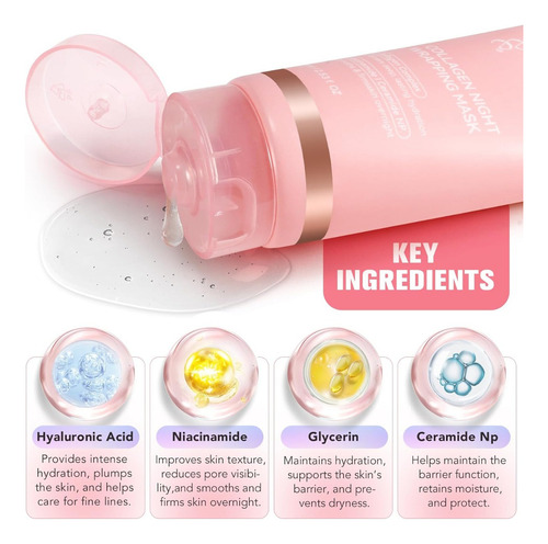 Máscara Facial Noturna De Colágeno Nifeishi