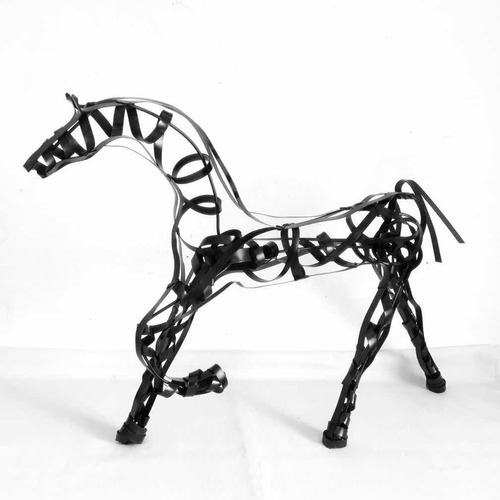 Esculturas De Caballos De Hierro (30cm) - Arte Y Decoración
