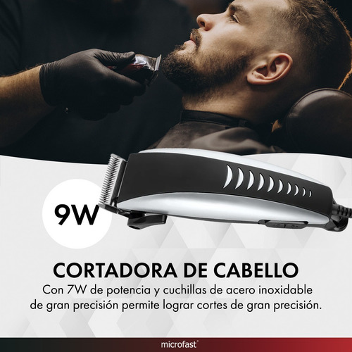 Imagen 2 de 7 de Máquina Cortar Pelo Cortadora Kit Afeitadora Barba