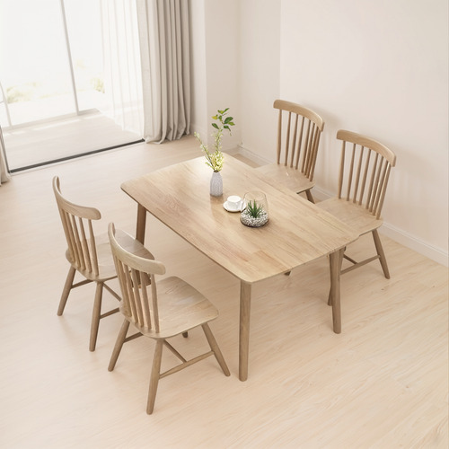 Mesa Con 4 Sillas Windsor Madera Original 140x80
