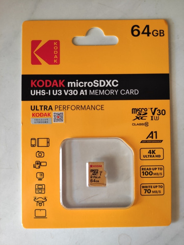 Imagem 1 de 3 de Cartão Micro Sd Kodak 64gb Original Lacrado Pronta Entrega