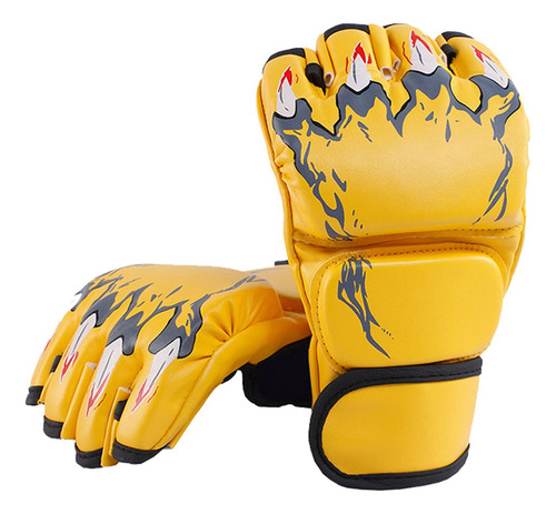 Di Luvas De Boxe De Meio Dedo, Luvas De Kickboxing Com
