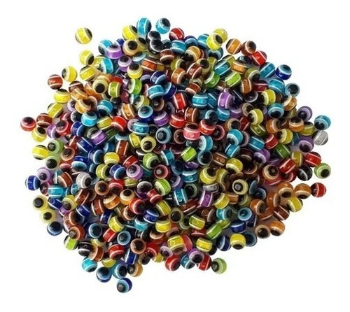 Abalorio Ojo Turco 6mm En Bola Multicolor, 100 Piezas