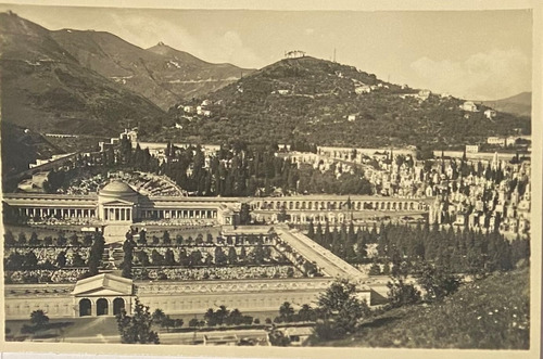 Antigua Postal, Camposanto, Panorama, Génova, Italia, 3p26