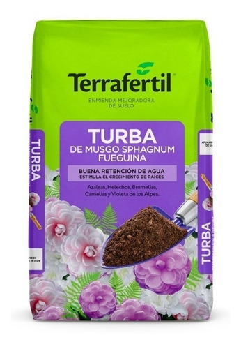 Turba Musgo Sphagnum Terrafertil Fueguina 5 Litros Grow