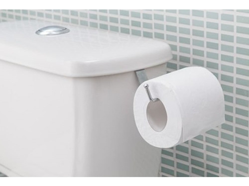 Suporte Porta Papel Higiênico P/ Caixa De Descarga Acoplada Aço Cromado Banheiro Lavado Encaixar Encaixe Com Nota Fiscal