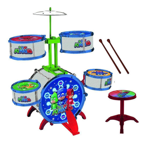 Instrumento Musical - Bateria Gde 10 Peças Pjmasks Candide